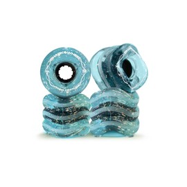 Shark Wheel 60mm 78a Longboard Cruising Wheels, DNA Formula, Set of 4 Wheels, (Transparent Blue/Gray with Glitter, 60mm)