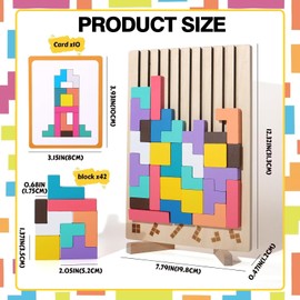 YFCJYBF Wooden Puzzle Puzzle Games Children's Wooden Toy Children's Wooden Stacking Puzzle Toy, Montessori Intelligence Russian Blocks Game Gift for Children Jigsaw Block Puzzle