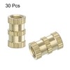 sourcing map Knurled Insert Nuts, 30Pcs M4 x 10mm(L) x