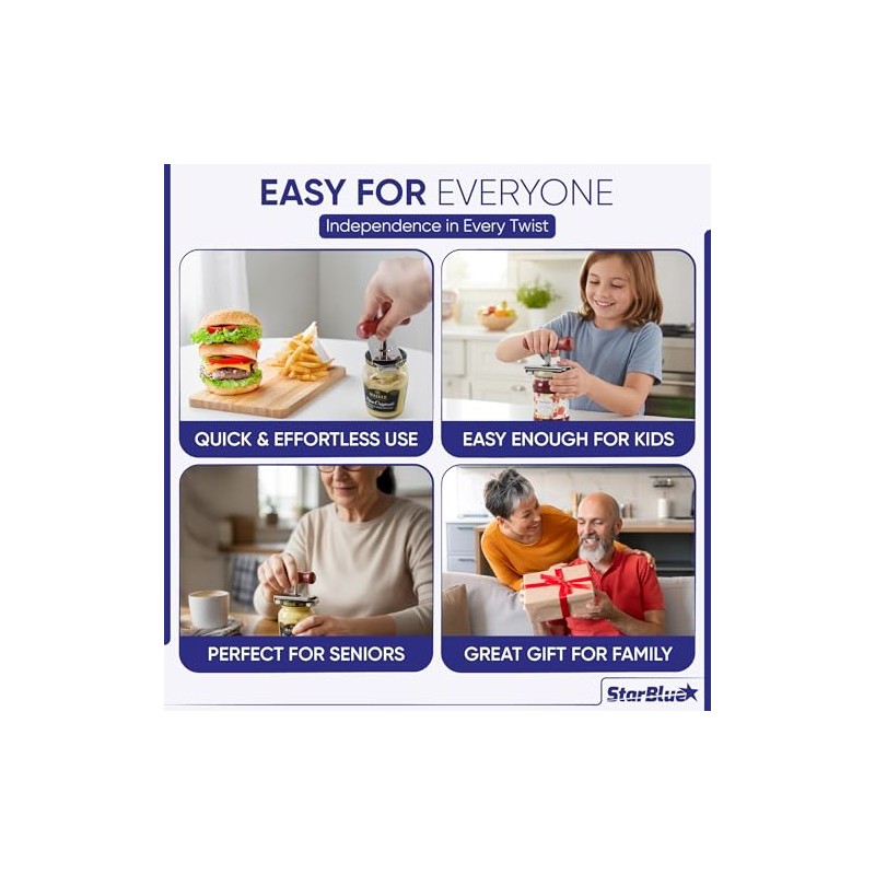 StarBlue Jar Opener for Seniors with Arthritis & Weak Hands