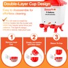 ZenxyHoC 5.0 Gallons Chicken Waterer Bucket with 4 Double-Layer Waterer