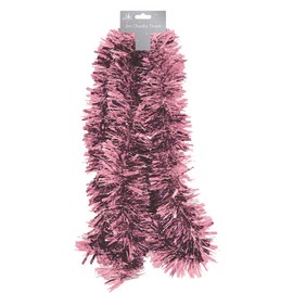 Christmas 6 Metre Pink Tinsel Room Tree Decoration - 3 x 2m lengths