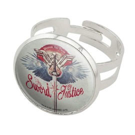 GRAPHICS & MORE Wonder Woman Movie Sword of Justice Silver Plated Adjustable Novelty Ring