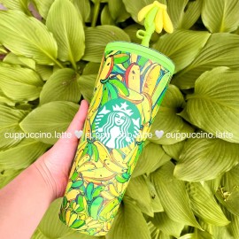 Starbucks NWT Starbucks + FARM Rio Banana Straw Topper Tumbler & Mini Tumbler Keychain
