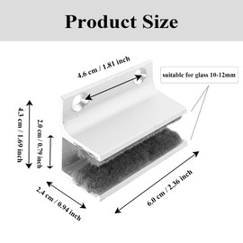 Glass Sliding Door Floor Guide Glass Clamp Floor Guide Sliding Door Adjustable Glass Clamp Aluminium for Sliding Glass Doors Glass Sliding Door Holder Glass Doors 10-12 mm Thickness Pack of 2