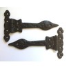 Black Antique Ornate Fleur-De-Lys Hinges - 6" (152mm) - 1