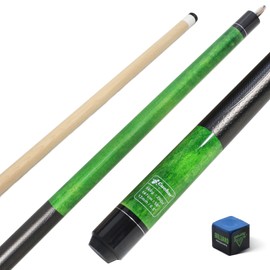 CUEBAR Pool Cue, 58 Inch 2-Piece Pool Sticks for Adults, 3D Grip House Bar Billiard Table Stick with 13mm Tip for Men Women - Green,20 Oz