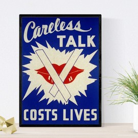 Nacnic Vintage Poster Vintage Poster World War II US Propaganda Careless talk. A3 size