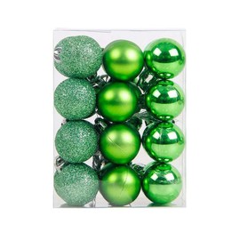 lasenersm 24 Pieces Small 1.18"/3cm Shatterproof Christmas Ball Ornaments Packed in Plastic Barrel Shatterproof Christmas Tree Balls Ornament use for Christmas Small Tree Ornaments Wedding, Green