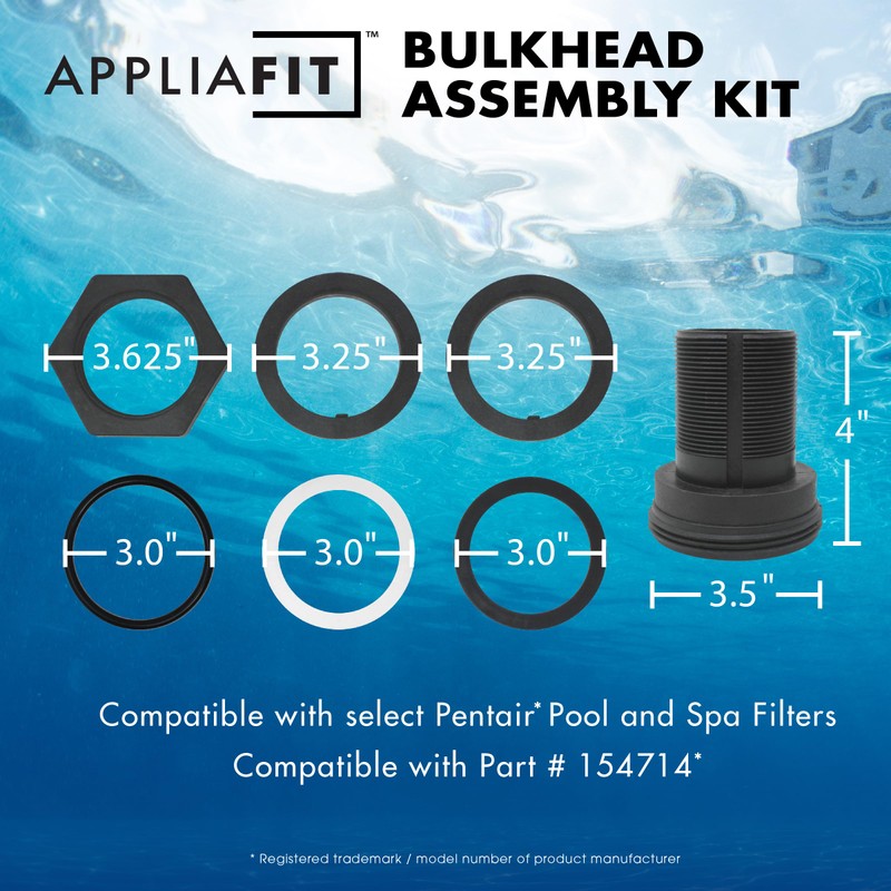 Bulkhead Replacement Kit Compatible with Pentair 154714 Triton II Pool