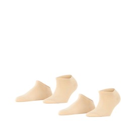 ESPRIT Damen Sneakersocken Uni 2-Pack W SN Baumwolle kurz einfarbig 2 Paar, Beige (Cream 4011), 39-42