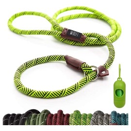 Wolfi Correa para Mascota Duradera, Correa Resistente y cómoda para Perro, Correa de Entrenamiento para Perros Grandes y Medianos, Ajustable de Nylon (Verde)