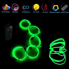 TiTiToo Neon Light 5-in-1 Meter Wire,Illuminated Decorative Wire, Suitable for Birthday Parties, Thanksgiving, and Other Occasions (Lime Green)