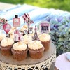 32Pcs Paris Party Cupcake Topper Pick Eiffel Tower Bicycle High