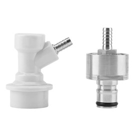 Tapa de carbonatación inoxidable y bloqueo de bola líquida, carbonatador de tapa de carbonatación casera con desconexión de bloqueo de bola líquida 1/4 "Barb caliente