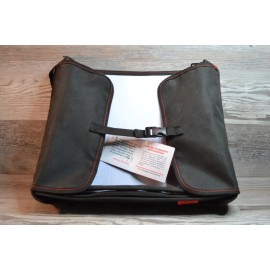 Lusso Gear Kids Travel Tray – Black Tray Red Stitch with Dry Erase Board