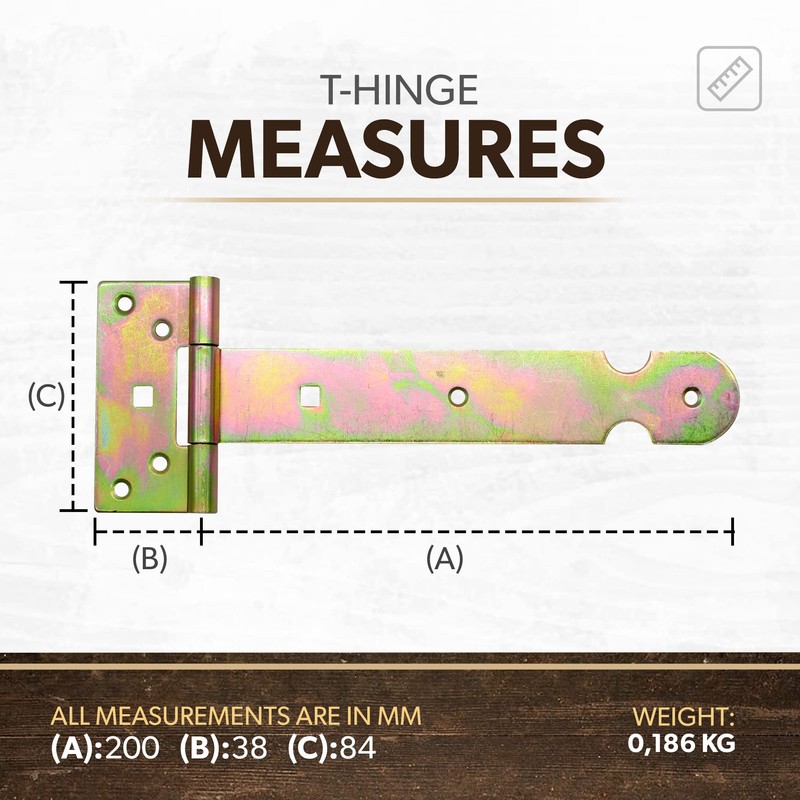 DOJA Barcelona T-Hinges 238 x 84 mm Pack of 4