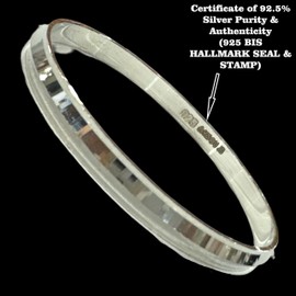 925 Sterling Silver Hallmarked Punjabi/Sikh Men Kada #07 (Silver, 2.87 inch / 2-6 Indian)