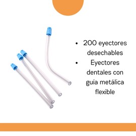 Eyectores desechables dentales 200 eyectores plastico dentales eyectores absorbentes dentistas Gratis Manual de consultorio dental