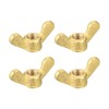 sourcing map Pack of 4 Brass Wing Nuts M8 Wing