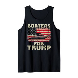 American Flag Boat Parade Boaters For Trump Tank Top