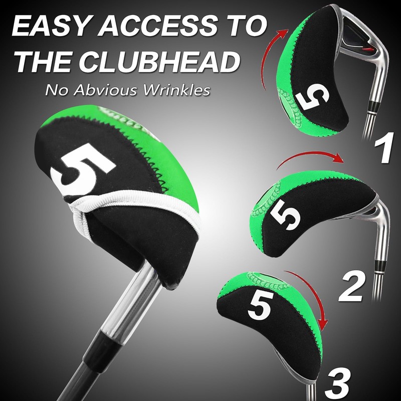 Golf Club Covers Set for Irons Neoprene Iron Head Cover