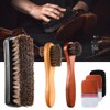 FEMONGY Horsehair Brush Set of 5 Shoe Brush, Leather Brush,