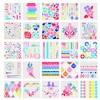 SOTOGO 25 Pcs Mix Pattern Square Shape Journal Stencil Plastic
