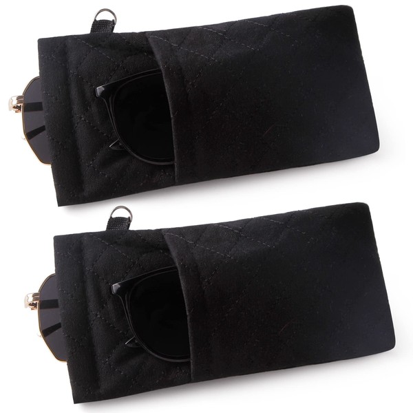 DQbhzh Glasses Pouch Squeeze Top Double Eyeglass Sunglass Case Soft