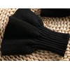 SUZALA Removable Wrist Cuffs False Sleeves for Women Teens, Knitting-black