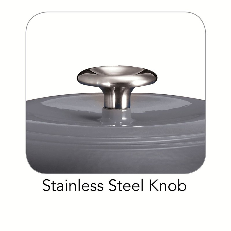 Tramontina 6.5 Qt Round Dutch Oven Shadow Gray Enameled Cast