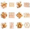 Holzsammlung Set of 9 Wooden Brain Teaser Puzzles, 3D IQ