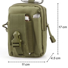 Yohope Outdoor sports MOLLE EDC Camping Hiking waistpacks Universal Multipurpose Capacity Carry Accessory Kit Pouch Belt Loops Waist Bag (Oliver green)