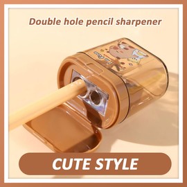 JYNVO Pack of 4 Capybara Pencil Sharpeners with Container, 4 Colours, Pencil Sharpener with Double Holes and Lid, Handheld Pencil Sharpener for Thick and Thin Pencils, Children's Pencil Sharpener for