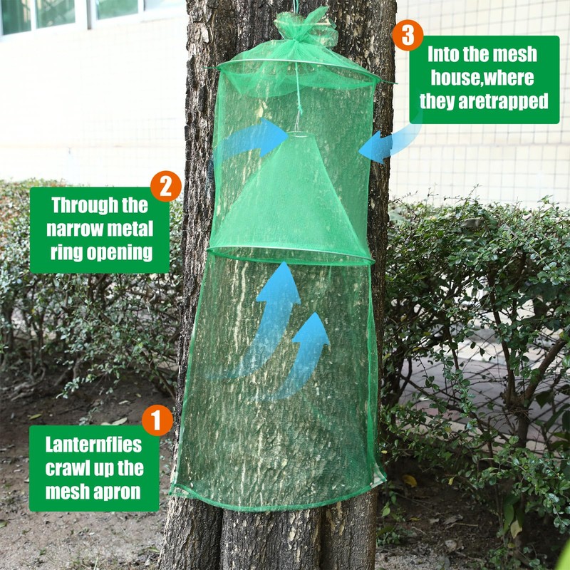 Qualirey 2 Pack Spotted Lanternfly Traps Lantern Fly Killer Mesh