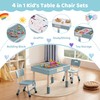 DOREROOM 4 in 1 Kids Table and 2 Chairs Set