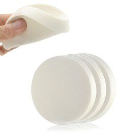 6 PCS White Large Makeup Blender Cosmetic Eye Face Foundation Primer Puff Sponges Dry and Wet Dual-Use Face Paint Sponge for Liquid Foundation or Powders (White)
