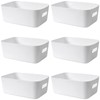 Mofeisor 6 Packs Plastic Storage Baskets with Handles, Cupboard Storage