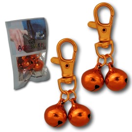 Minder 2 Pack Bell Accessories Handbag Purse Keys Wallet Phone Theft Pickpocket Holiday Twin Security Alarm Bells Attachment (Orange)