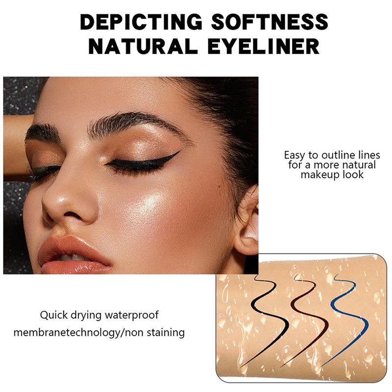 Long-Lasting Waterproof Black Liquid Eyeliner - Sweatproof and Smudge-Proof with