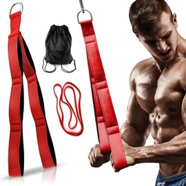 GZjiyu 1 Triceps Rope Cable Attachment, PP Triceps Rope Cable Pull Fitness 65 x 5 cm Cable Pull Fitness Equipment with Carry Bag, Resistance Bands for Muscle Strength Training in the Gym at Home