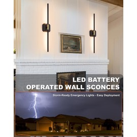 Rechargeable Battery Operated Wall Sconce Set of 2,10000mAh Dimmable Wall Lights with Remote Control,3000K-6500K LED Wireless Wall Lamps for Bedroom,Living Room,Hallways,Bathrooms,Staircases