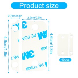 Lyreh 40pcs Adhesive Replacement Tapes for Ring Alarm Contact Sensor 2nd Gen, Premium 20 Sensor Pads & 20 Magnetic Pads Strong Double-Sided Sticky Strips for Easy Installation