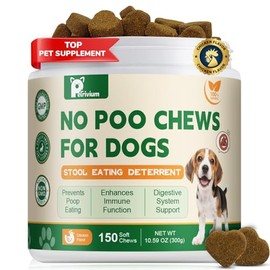 No Poo Chews - Coprophagia Deterrent for Dogs, No Poop Eating Deterrent for Dogs, Stopping Dog from Eating Poop Supplement with Probiotics & Digestive Enzymes 150ct