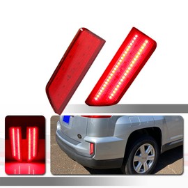 Tonsya For 2016 2017 GMC Terrain Bumper Reflector Tail Lights Brake Stop & Rear Fog Lamps Red Lens 23454652, 23454653 GM1184115C, GM1185115C