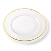 Classic Touch Decorium Glass Clear Chargers with Gold Rim- Set