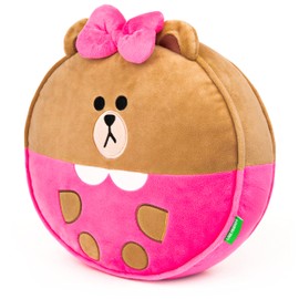 GUND LINE Friends Choco Round Body Pillow Soft Plush, Brown and Pink, 12”