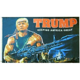 Trade Winds 3X5 Trump 2024 Rambo Bazooka Keeping America Great 100D 3x5 3'x5' Flag Banner