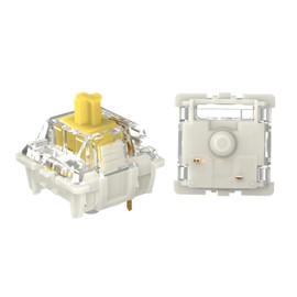 GATERON G Yellow Pro Keyboard Switches, RGB LED Linear Pre Lubed Compatible for MX Mechanical Keyboard SMD LED Plug in LED 3 Pin 50gf Key Switches(Yellow, 35PCS)