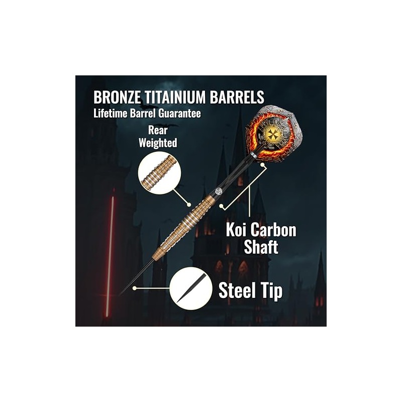 Future Knights Hachette Steel Tip Dart Set-90% Tungsten Professional Darts